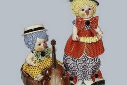 Статуэтка Дуэт: клоун с виолончелью и клоун с гармошкой
