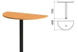 Стол приставной полукруг Фея, 700х400х750 мм, цвет орех. ..