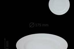 Тарелка мелкая классическая 175 мм белая, фарфор