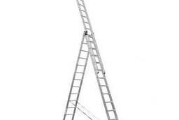 Трехсекционная алюминиевая лестница Алюмет 3х15