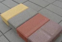 Тротуарная плитка Кирпич желтая 10х20х3см сухопрессованная