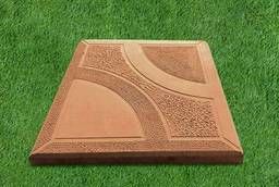Тротуарная плитка Квадрат-Круг коричневая вибролитая