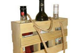 Ящик деревянный для бутылок Трио