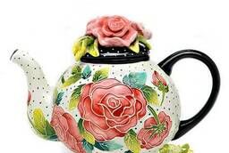 Заварочный чайник керамический Розовый сад. 1600 мл. .. .