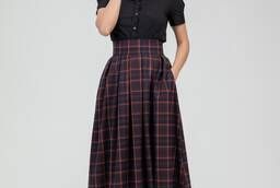 Womens clothing long plaid skirts wholesale
