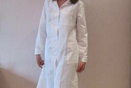 Womens medical gown, fabric - tisi, color - white