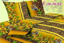 Bed linen set Ivanovskaya Calico Tiger in lilies