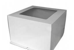 Коробка для торта усиленная, 31х31х13, 5 см, с окном