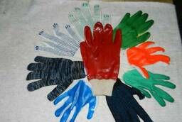 Перчатки х/б, рукавицы рабочие.