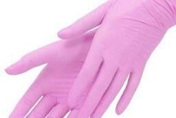 Pink nitrile gloves, size L