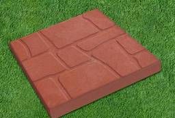 Тротуарная плитка Колотый камень коричневая вибролитая