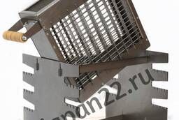Vertical brazier with a removable stainless steel basket