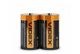 Батарейка Videx, солевая, тип R20P (D), 2 шт/уп