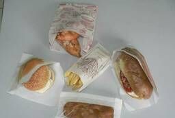 Paper cardboard packaging for fast food, baking in Crimea