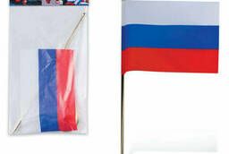 Флаг России, 12х18 см, настольный с флагштоком, высота 30. ..