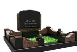 Гранитный мемориальный комплекс на кладбище. 3D визуализация