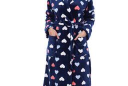 Womens dressing gown with a hood velsoft