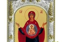 Икона освященная Божьей Матери Знамение, 14x18 см