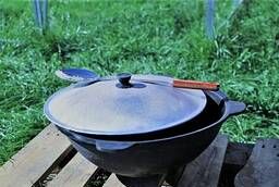 Cast iron Uzbek cauldron 10 liters (round bottom)