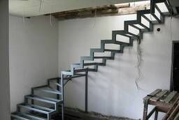 Металлокаркас лестницы для частного дома