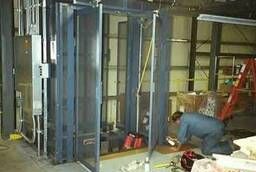 Installation of freight elevators.