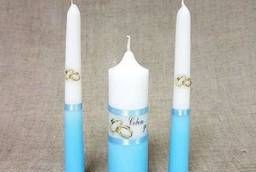Набор свечей Свадебный голубой: Родительские свечи. ..