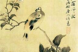 Обогреватель-картина Репродукция Японской живописи. Птица на ветке
