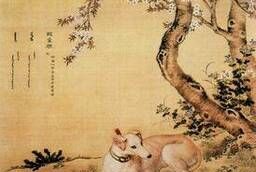 Обогреватель-картина Репродукция Японской живописи. Собака под деревом