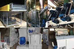 Equipment for washing and drying polymers.