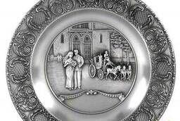 Оловянная тарелка настенная Свадьба, Artina