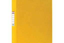 Папка на 2 кольцах Brauberg, картон/ПВХ, 35 мм, желтая. ..