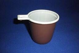 Пластиковая одноразовая чашка кофейная 200мл, б/к