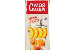 Сок Моя Семья Абрикос Персикос 0, 95 литра 12шт в упаковке