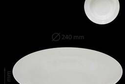 Тарелка глубокая 240 мм белая, фарфор