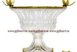 Vase fruit bowl in antique style Dragonflies. Glass and. ..