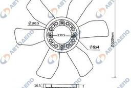 Вентилятор охлаждения радиатора = HN1381 Mitsubishi Fuso 5T