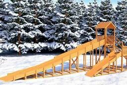 Зимняя деревянная горка Snow Fox 12 м с двумя скатами