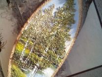 Картины из каменной крошки на срезе дерева 27.5 см