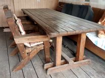 Комплект деревянные стол и стулья для дачи