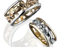 Чудесные обручальные кольца с быками carved oxes