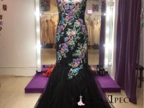 Черное цветочное платье jovani рыбка