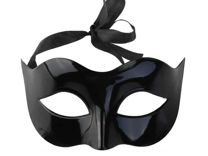 Карнавальная маска мужская черная пластиковая нова