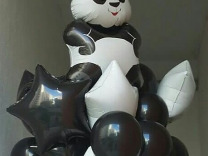 Гелиевый фольгированный шар фигура панда медведь