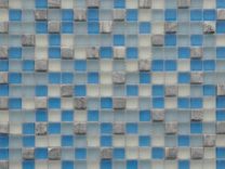 Мозаика стеклянная камень серо-голубая микс GS083