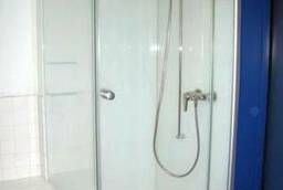 Shower cabins, partitions, glass doors.