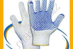 Трикотажные перчатки с ПВХ покрытием 7, 5 класс белые