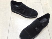 Полуботинки мужские черные замшевые ботинки