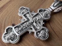 Крест огромный серебряный нательный авторский