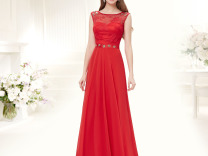 Красное длинное вечернее платье