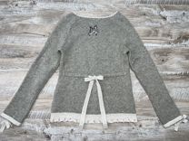 Серый женский шерстяной свитер джемпер